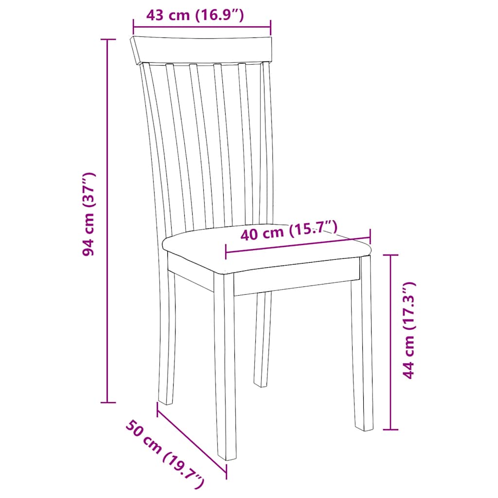 Sedie da Pranzo con Cuscini 2 pz Bianco Legno Massello di Hevea | homemem39