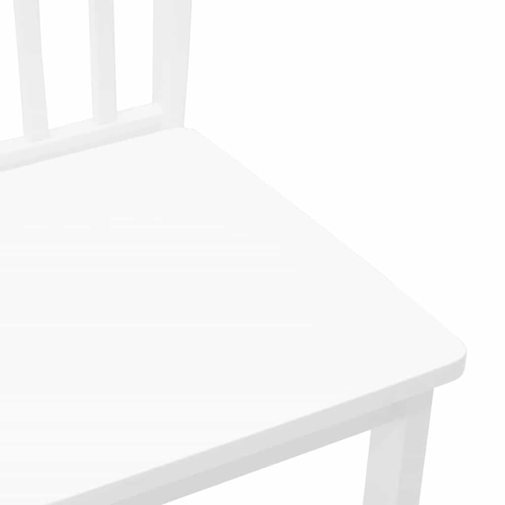 Sedie da Pranzo 2 pz Bianche in Legno Massello di Hevea | homemem39