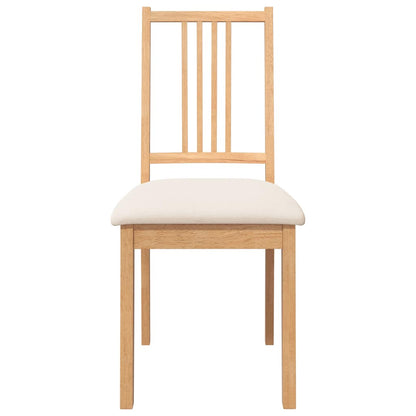 Sedie da Pranzo con Cuscini 2 pz Naturale Legno Massello Hevea | homemem39