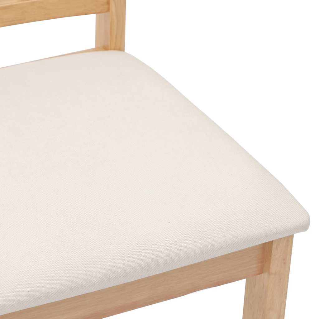 Sedie da Pranzo con Cuscini 2 pz Naturale Legno Massello Hevea | homemem39