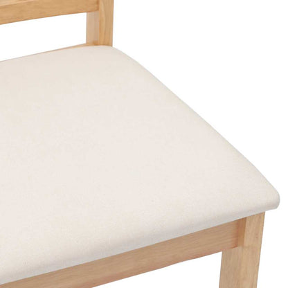 Sedie da Pranzo con Cuscini 2 pz Naturale Legno Massello Hevea | homemem39