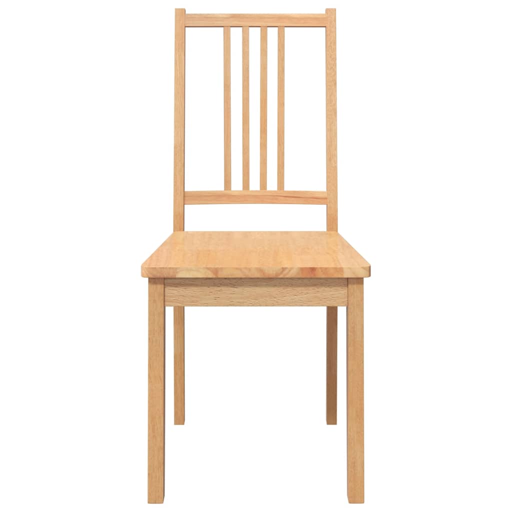 Sedie da Pranzo 2 pz Naturale in Legno Massello di Hevea | homemem39
