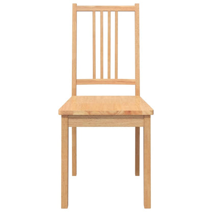 Sedie da Pranzo 2 pz Naturale in Legno Massello di Hevea | homemem39