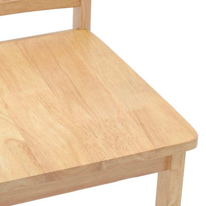 Sedie da Pranzo 2 pz Naturale in Legno Massello di Hevea | homemem39