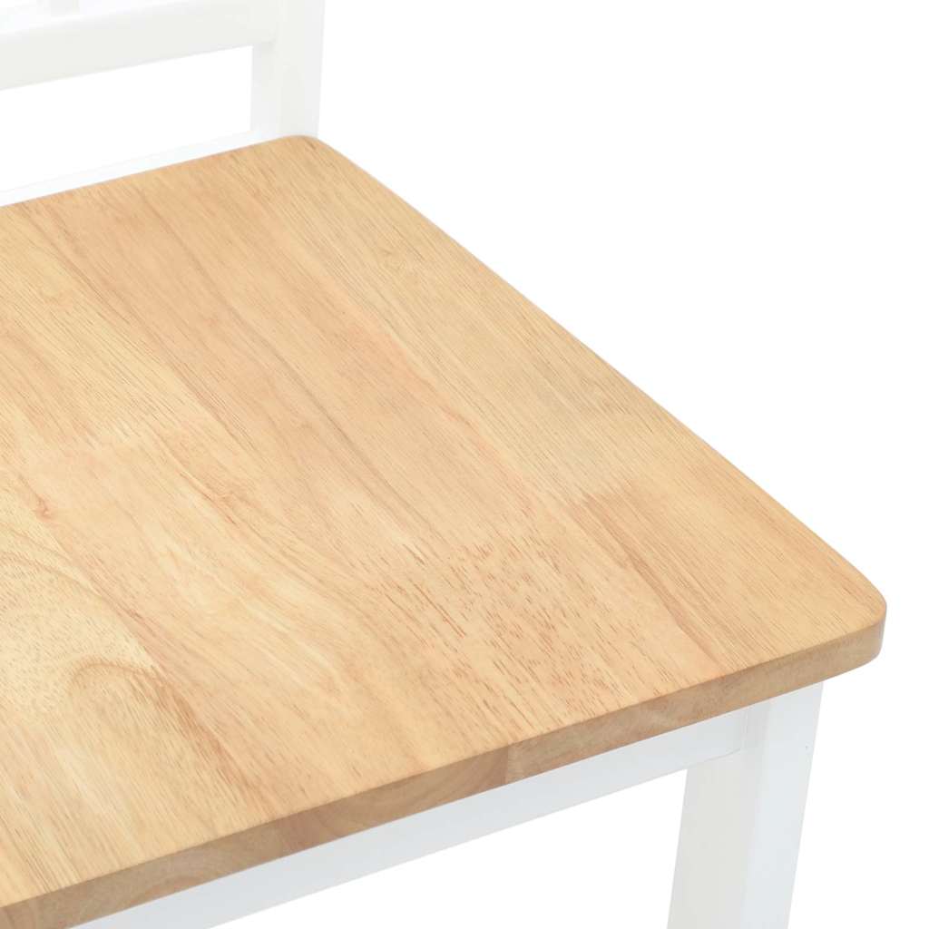 Sedie da Pranzo 2 pz Bianche in Legno Massello di Hevea | homemem39