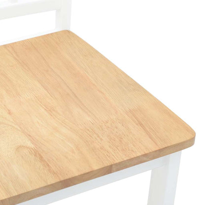 Sedie da Pranzo 2 pz Bianche in Legno Massello di Hevea | homemem39