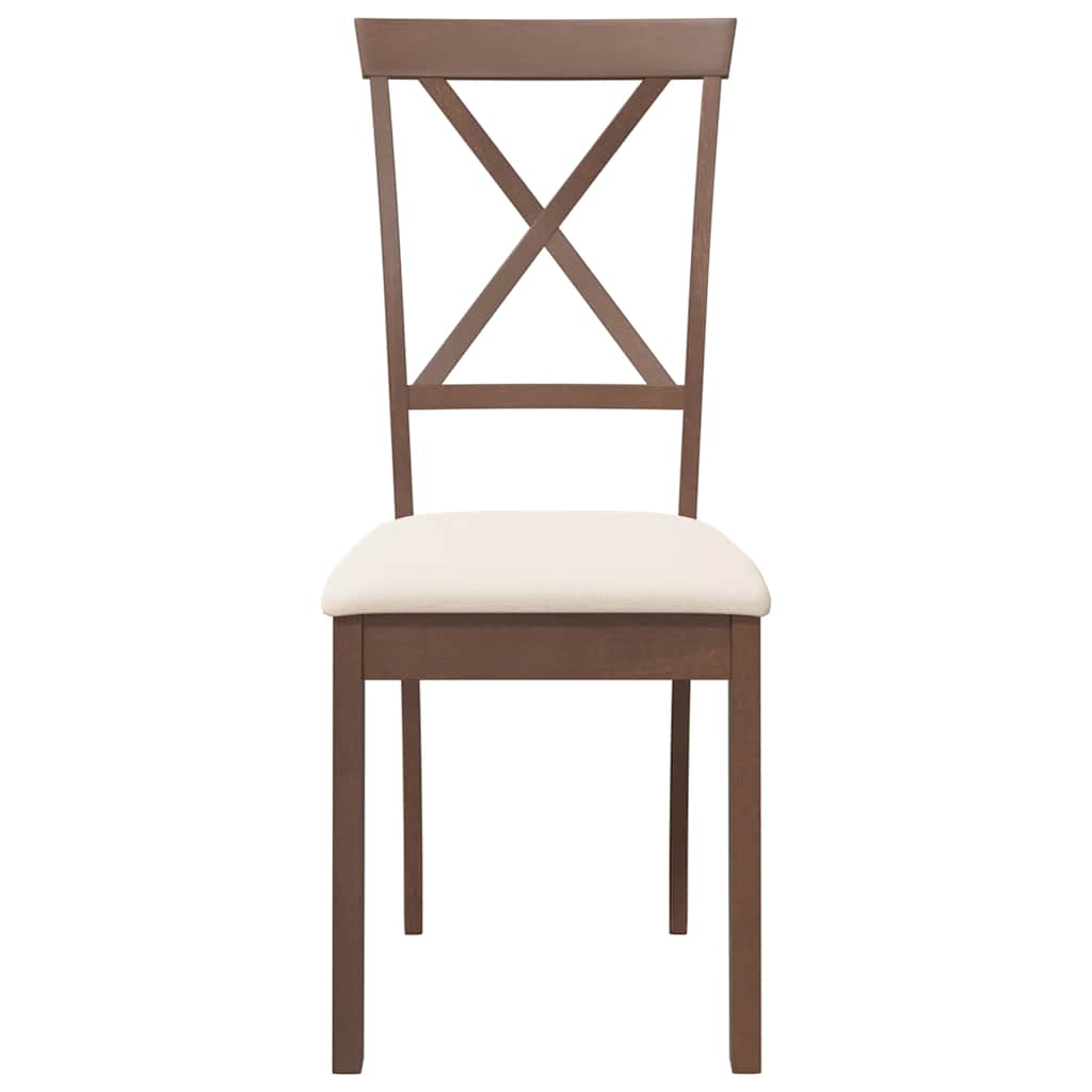 Sedie da Pranzo con Cuscini 2pz Marrone Legno Massello di Hevea | homemem39
