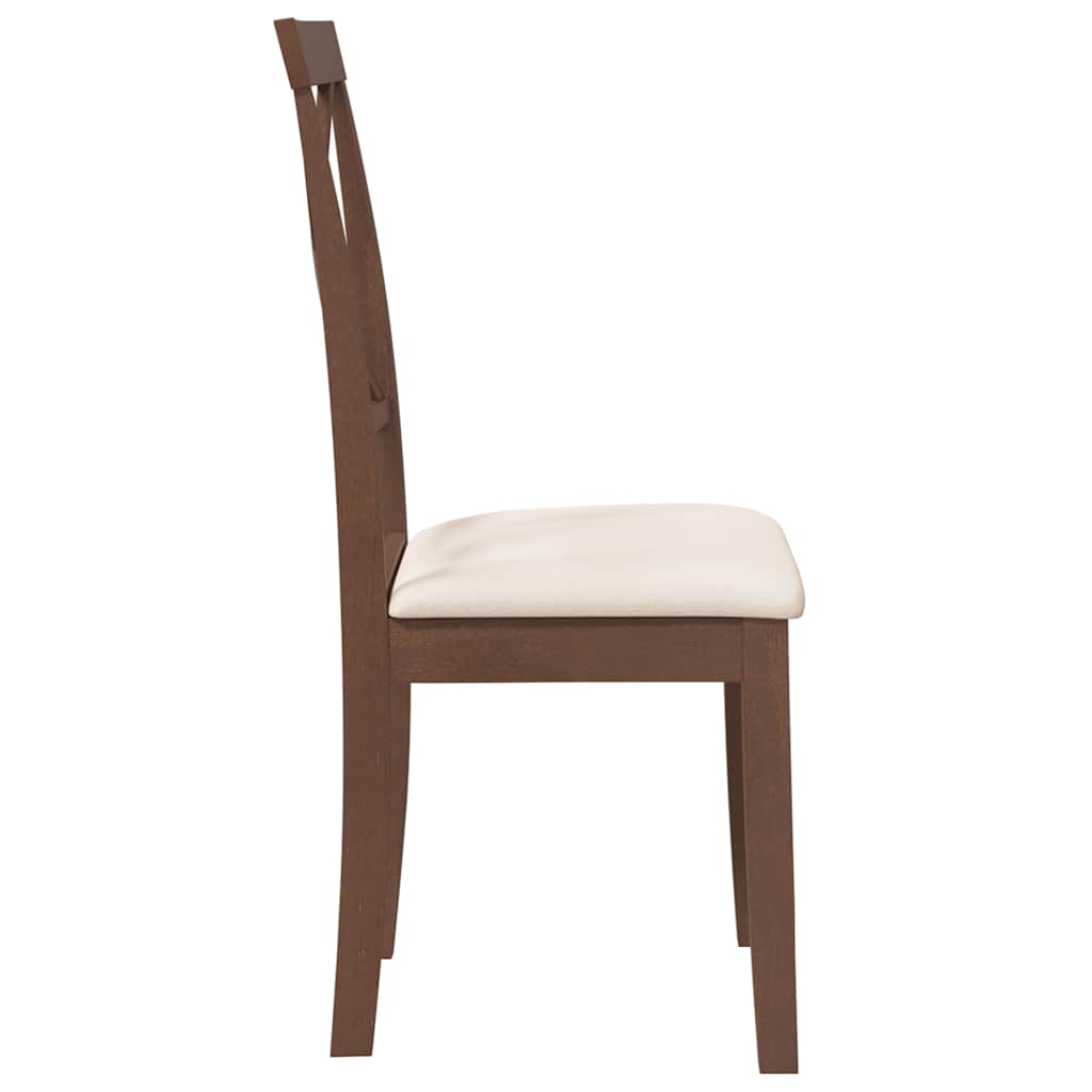 Sedie da Pranzo con Cuscini 2pz Marrone Legno Massello di Hevea | homemem39