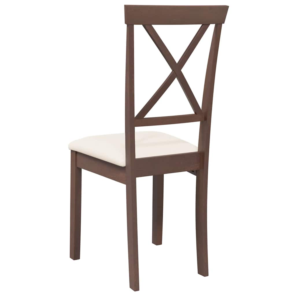 Sedie da Pranzo con Cuscini 2pz Marrone Legno Massello di Hevea | homemem39