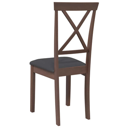 Sedie da Pranzo con Cuscini 2pz Marrone Legno Massello di Hevea | homemem39
