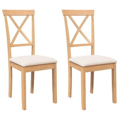 Sedie da Pranzo con Cuscini 2 pz in Legno Massello di Hevea | homemem39
