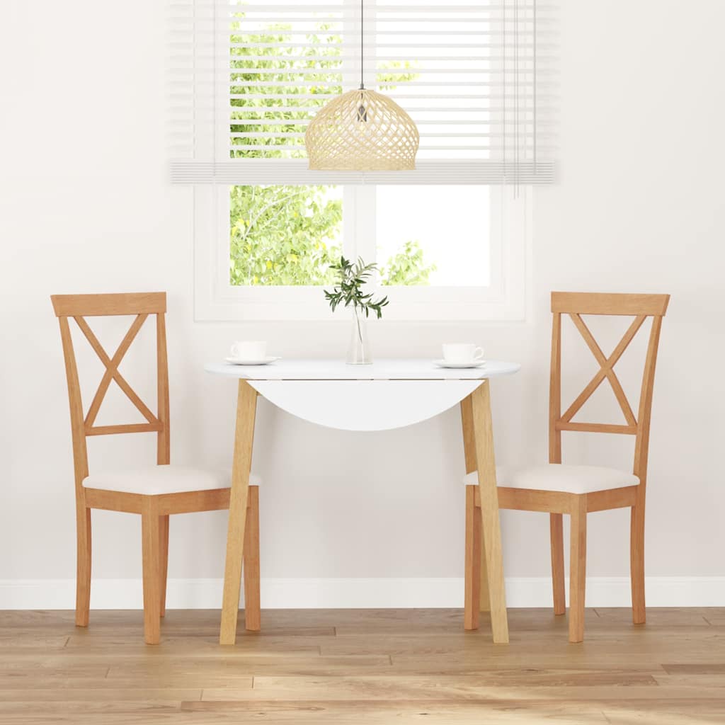 Sedie da Pranzo con Cuscini 2 pz in Legno Massello di Hevea | homemem39