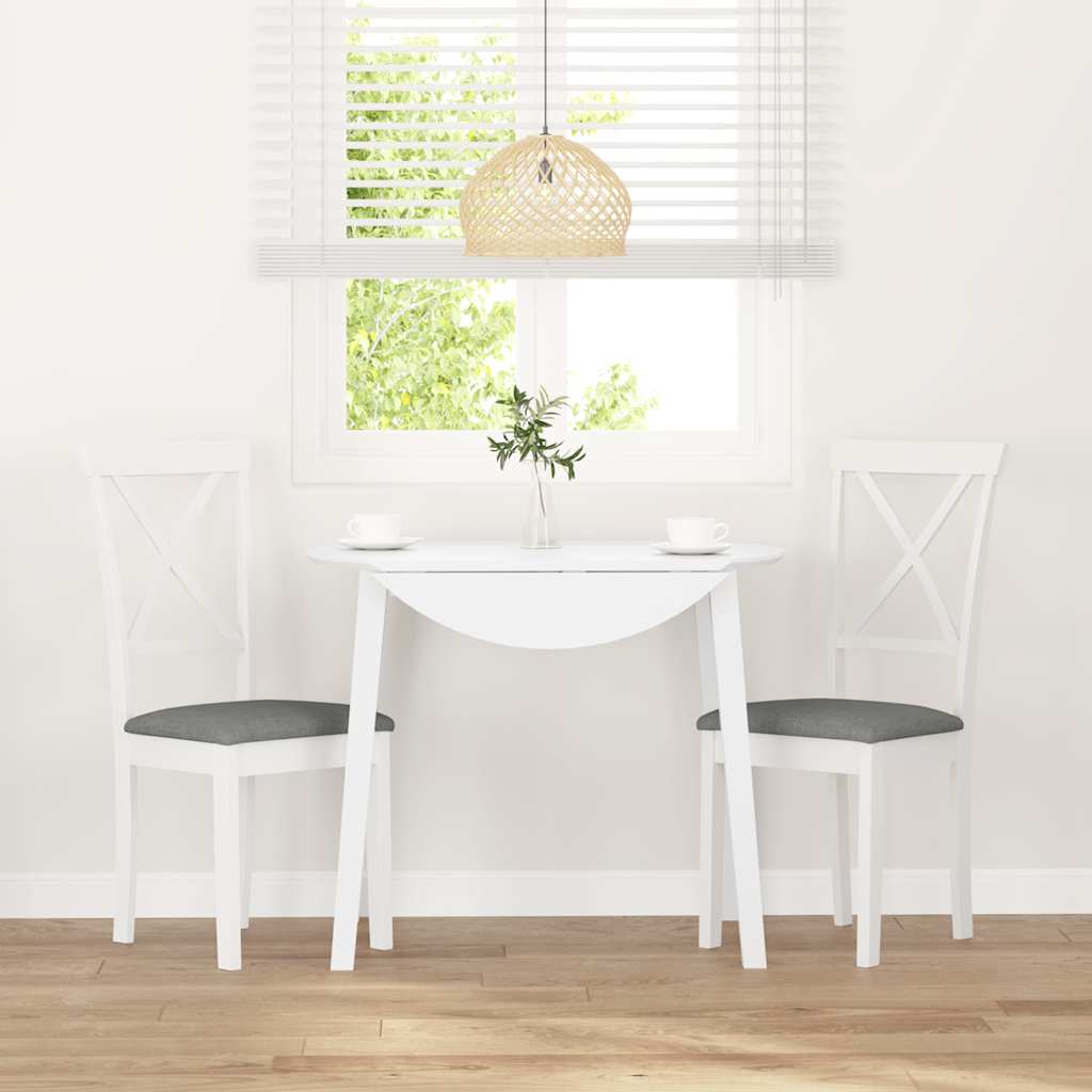 Sedie da Pranzo con Cuscini 2 pz Bianco Legno Massello di Hevea | homemem39