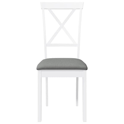 Sedie da Pranzo con Cuscini 2 pz Bianco Legno Massello di Hevea | homemem39