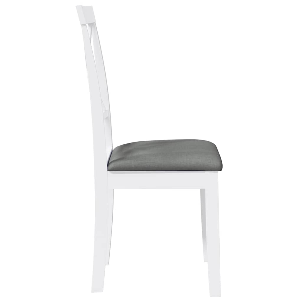 Sedie da Pranzo con Cuscini 2 pz Bianco Legno Massello di Hevea | homemem39