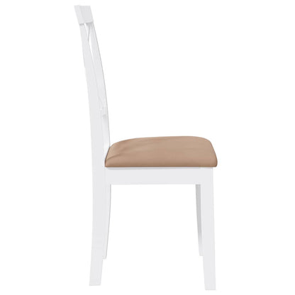 Sedie da Pranzo con Cuscini 2 pz Bianco Legno Massello di Hevea | homemem39