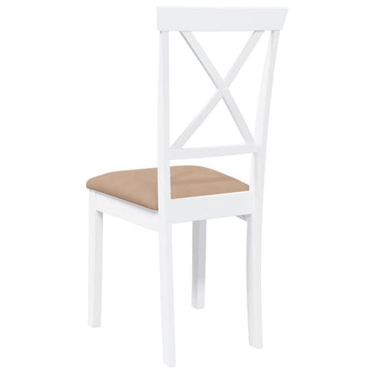 Sedie da Pranzo con Cuscini 2 pz Bianco Legno Massello di Hevea | homemem39
