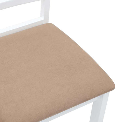 Sedie da Pranzo con Cuscini 2 pz Bianco Legno Massello di Hevea | homemem39