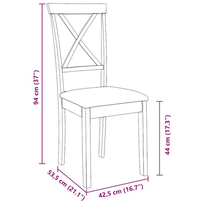 Sedie da Pranzo con Cuscini 2 pz Bianco Legno Massello di Hevea | homemem39