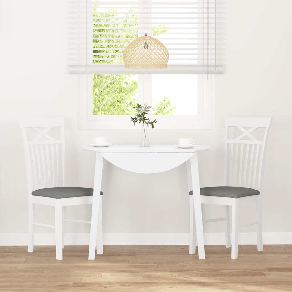 Sedie da Pranzo con Cuscini 2 pz Bianco Legno Massello di Hevea | homemem39