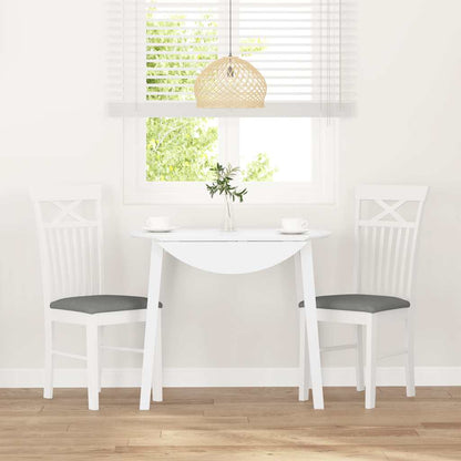 Sedie da Pranzo con Cuscini 2 pz Bianco Legno Massello di Hevea | homemem39