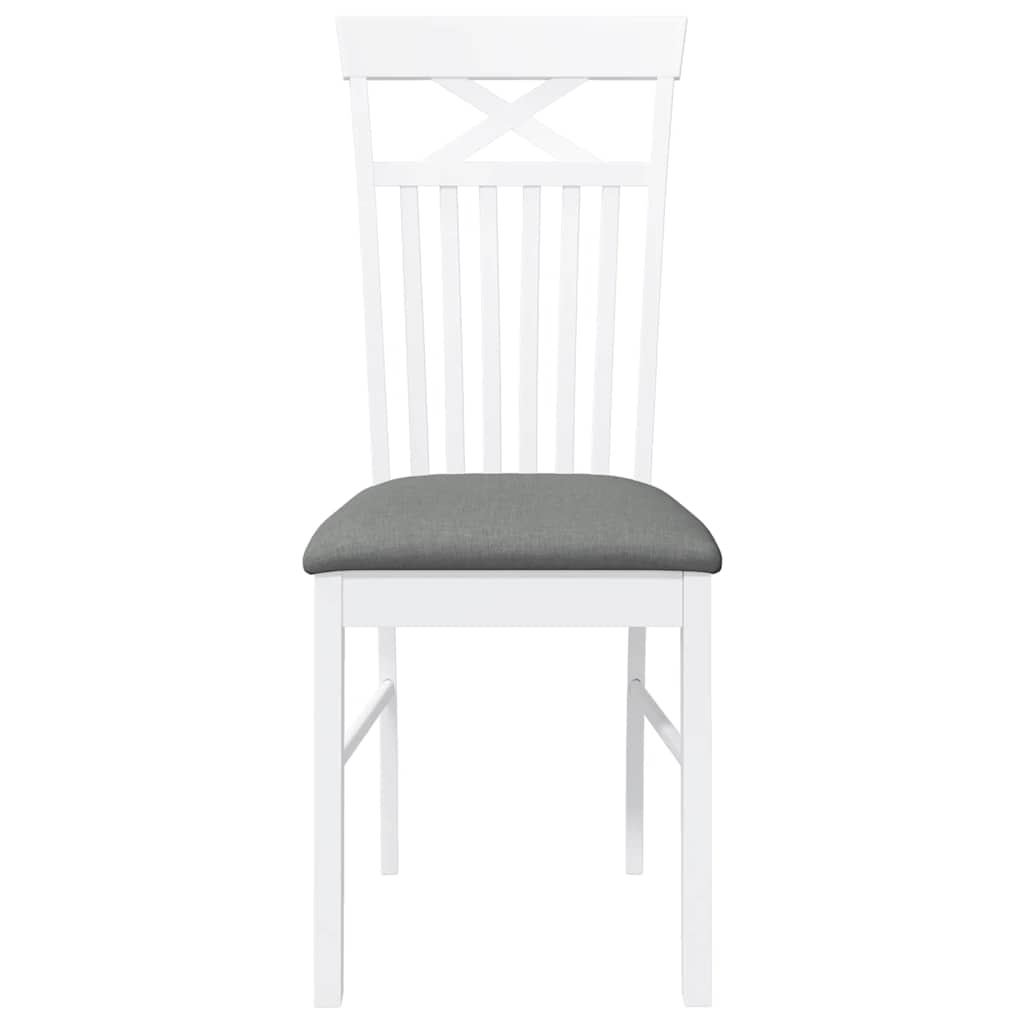 Sedie da Pranzo con Cuscini 2 pz Bianco Legno Massello di Hevea | homemem39