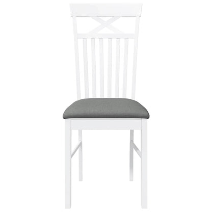 Sedie da Pranzo con Cuscini 2 pz Bianco Legno Massello di Hevea | homemem39