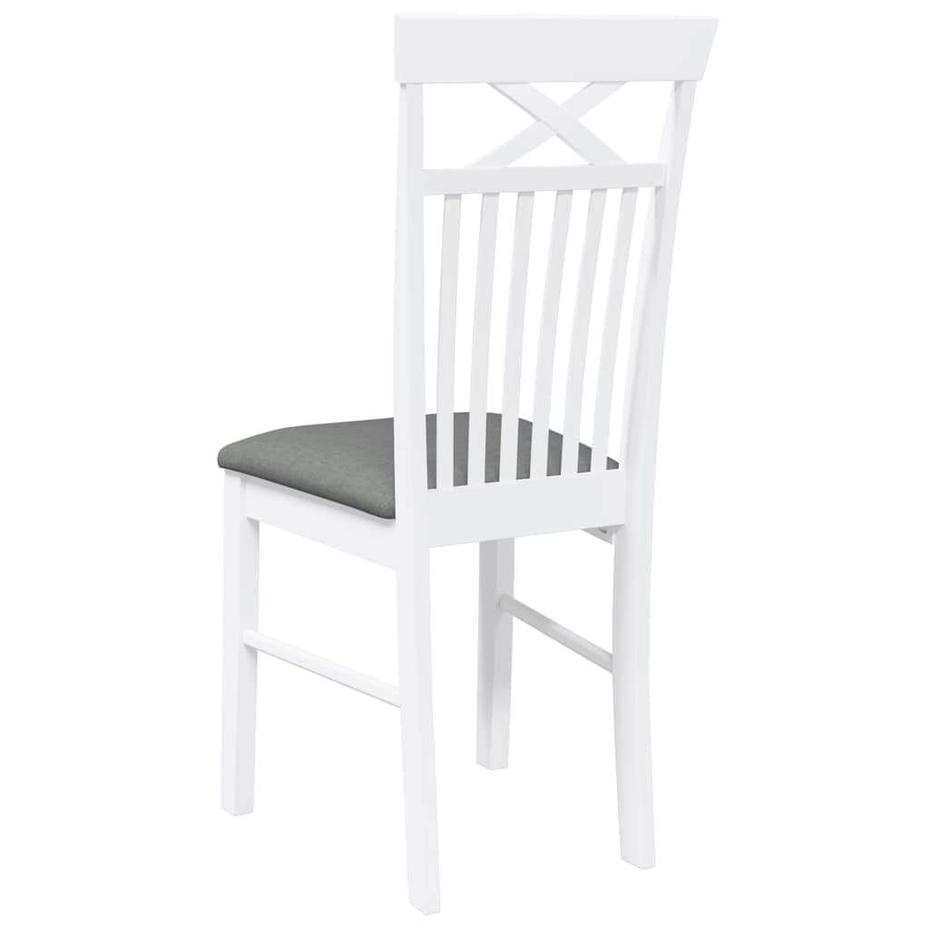 Sedie da Pranzo con Cuscini 2 pz Bianco Legno Massello di Hevea | homemem39