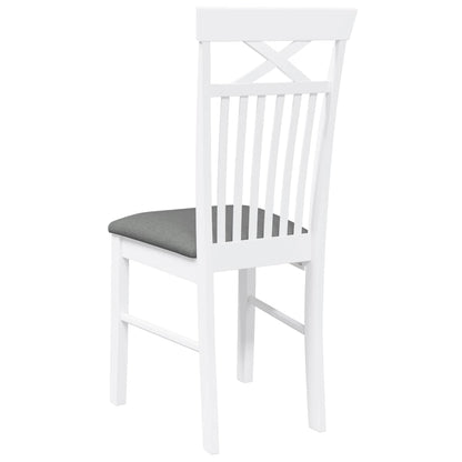 Sedie da Pranzo con Cuscini 2 pz Bianco Legno Massello di Hevea | homemem39