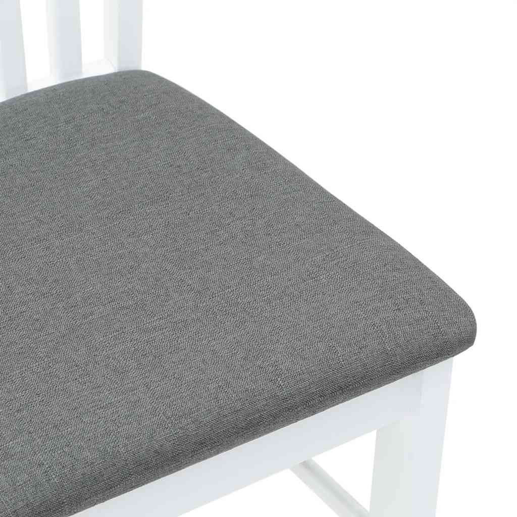 Sedie da Pranzo con Cuscini 2 pz Bianco Legno Massello di Hevea | homemem39
