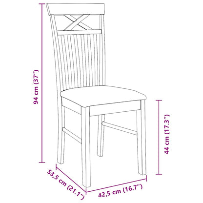 Sedie da Pranzo con Cuscini 2 pz Bianco Legno Massello di Hevea | homemem39