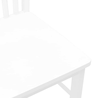 Sedie da Pranzo 2 pz Bianche in Legno Massello di Hevea | homemem39