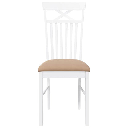 Sedie da Pranzo con Cuscini 2 pz Bianco Legno Massello di Hevea | homemem39