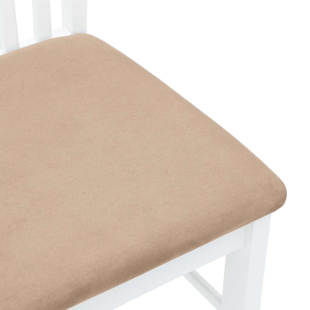 Sedie da Pranzo con Cuscini 2 pz Bianco Legno Massello di Hevea | homemem39