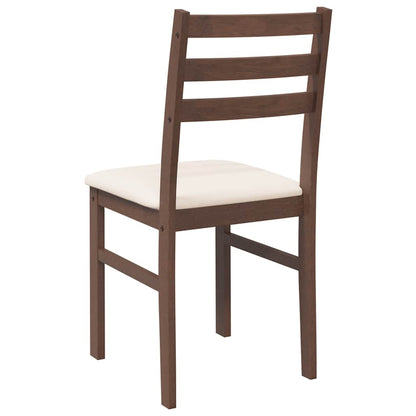 Sedie da Pranzo con Cuscini 2pz Marrone Legno Massello di Hevea | homemem39