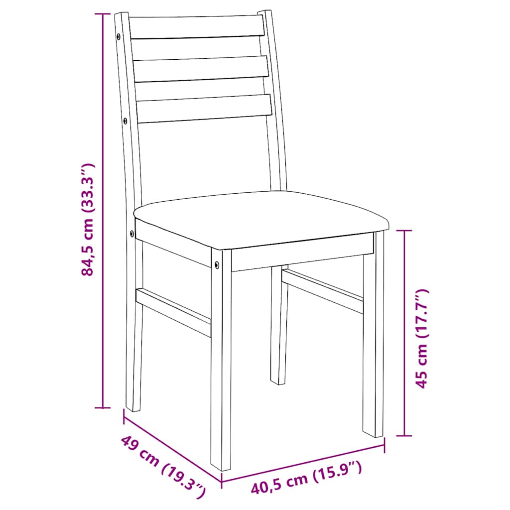 Sedie da Pranzo con Cuscini 2pz Marrone Legno Massello di Hevea | homemem39
