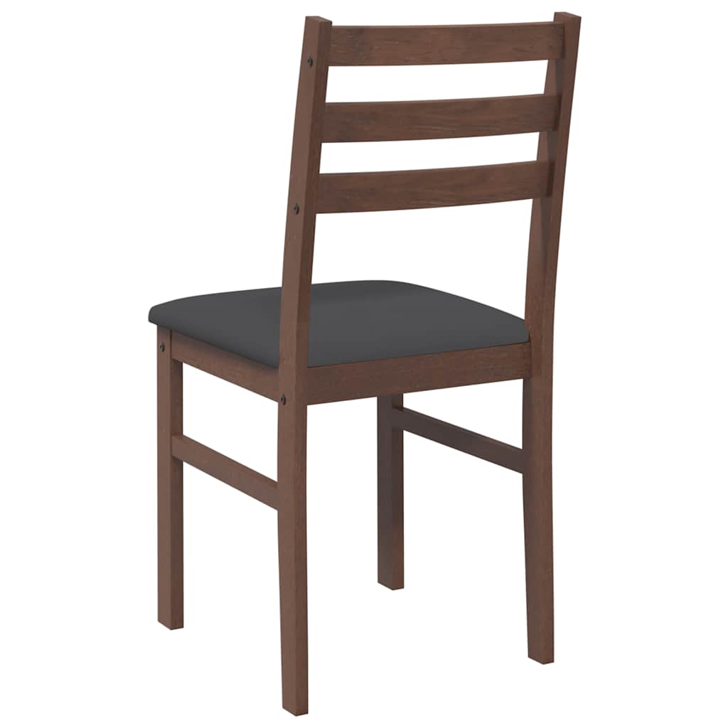 Sedie da Pranzo con Cuscini 2pz Marrone Legno Massello di Hevea | homemem39