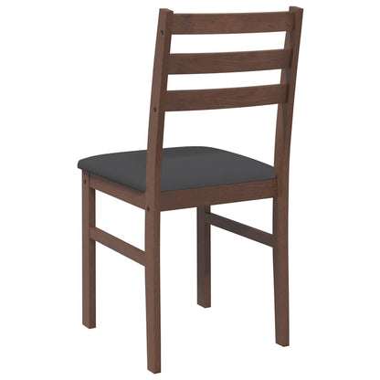 Sedie da Pranzo con Cuscini 2pz Marrone Legno Massello di Hevea | homemem39