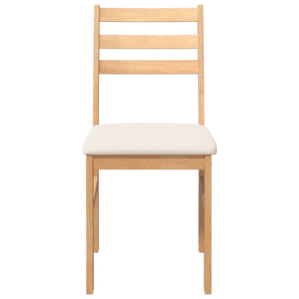 Sedie da Pranzo con Cuscini 2 pz in Legno Massello di Hevea | homemem39