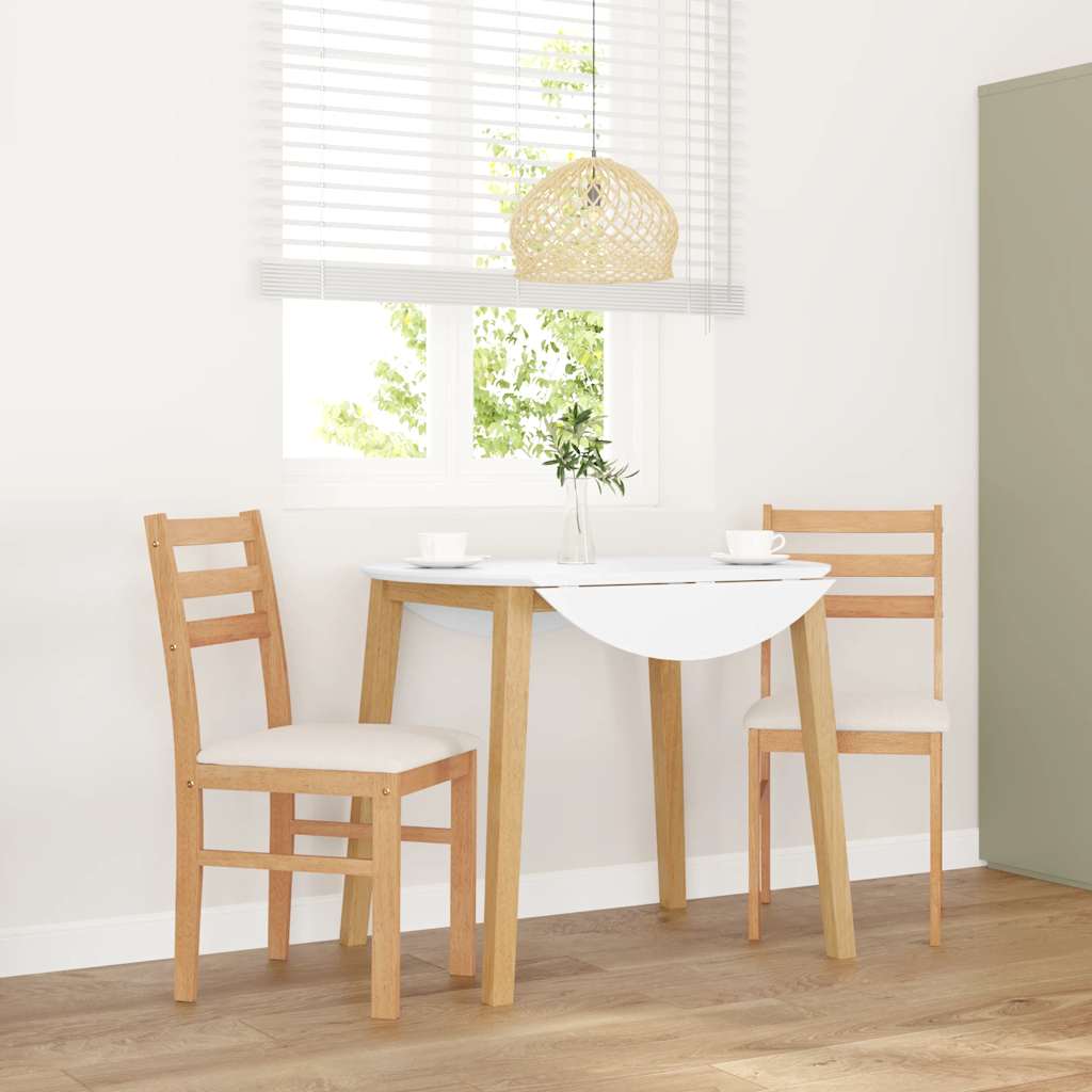 Sedie da Pranzo con Cuscini 2 pz in Legno Massello di Hevea | homemem39