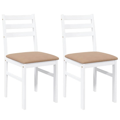 Sedie da Pranzo con Cuscini 2 pz Bianco Legno Massello di Hevea | homemem39