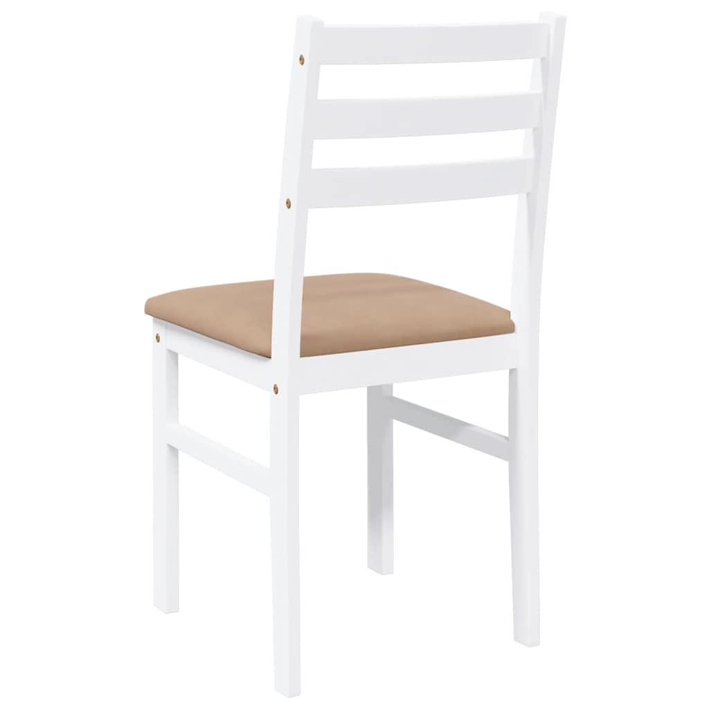 Sedie da Pranzo con Cuscini 2 pz Bianco Legno Massello di Hevea | homemem39