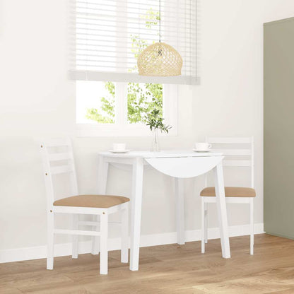 Sedie da Pranzo con Cuscini 2 pz Bianco Legno Massello di Hevea | homemem39