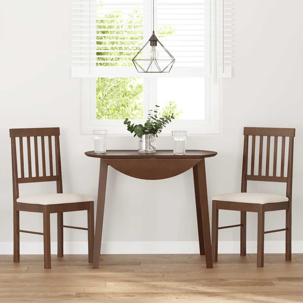 Sedie da Pranzo con Cuscini 2pz Marrone Legno Massello di Hevea | homemem39