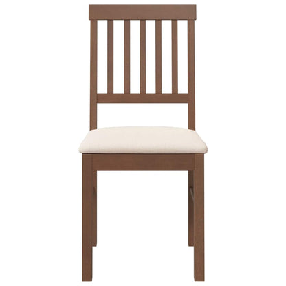 Sedie da Pranzo con Cuscini 2pz Marrone Legno Massello di Hevea | homemem39