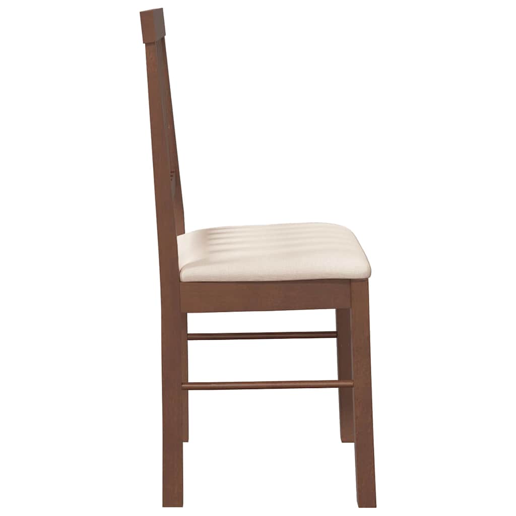 Sedie da Pranzo con Cuscini 2pz Marrone Legno Massello di Hevea | homemem39
