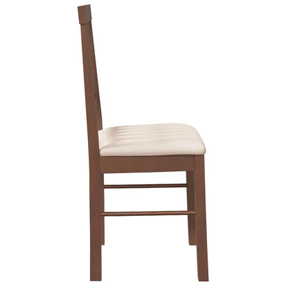 Sedie da Pranzo con Cuscini 2pz Marrone Legno Massello di Hevea | homemem39