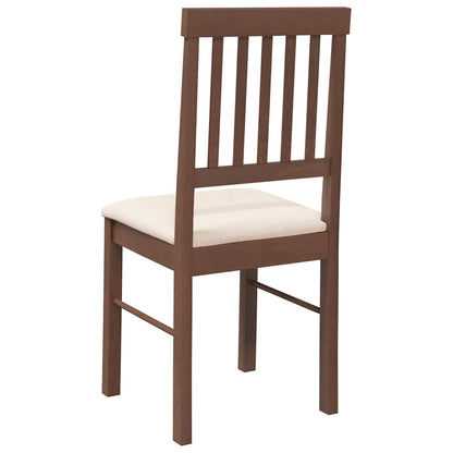 Sedie da Pranzo con Cuscini 2pz Marrone Legno Massello di Hevea | homemem39