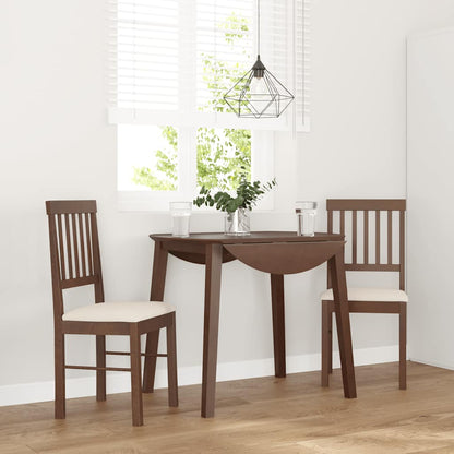Sedie da Pranzo con Cuscini 2pz Marrone Legno Massello di Hevea | homemem39