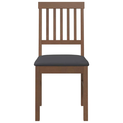 Sedie da Pranzo con Cuscini 2pz Marrone Legno Massello di Hevea | homemem39